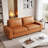 Gilmar 89" Upholstered Vegan Leather Sofa with Square Arms and Storage Pockets-29874888