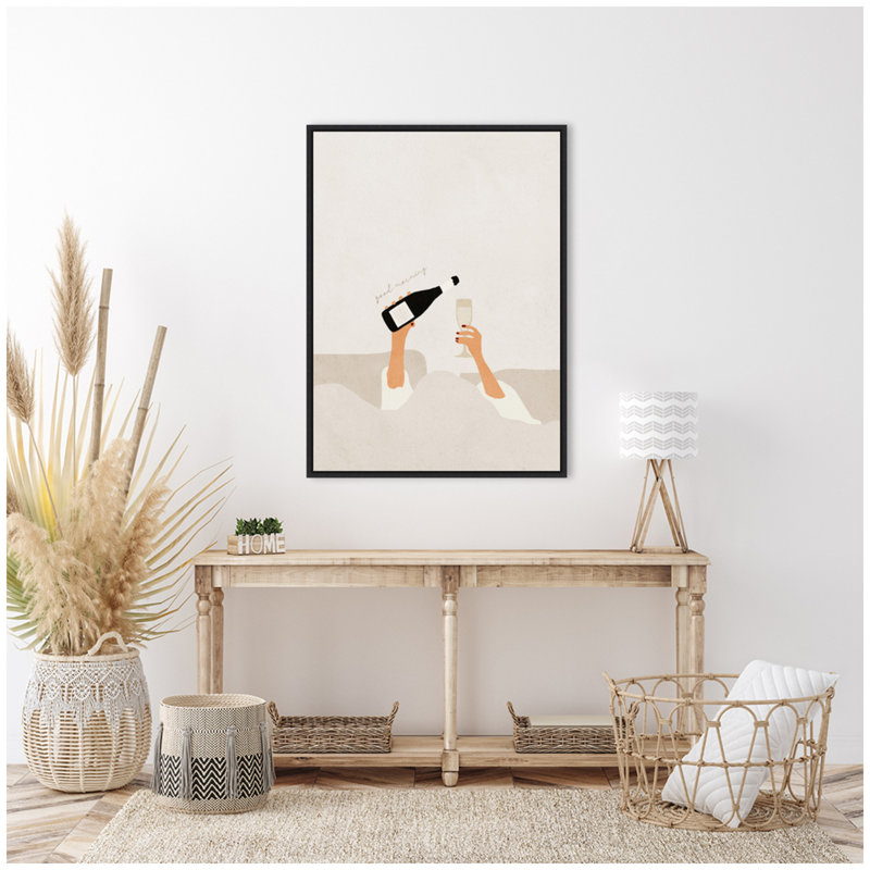 «Good Morning Art Print» par juillet, reproduction d'art sur toile encadrée, H 38 po x l 28 po, Noir