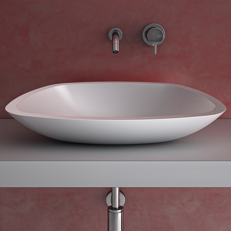 Unique 20.1'' L Bathroom Sink, White Polish