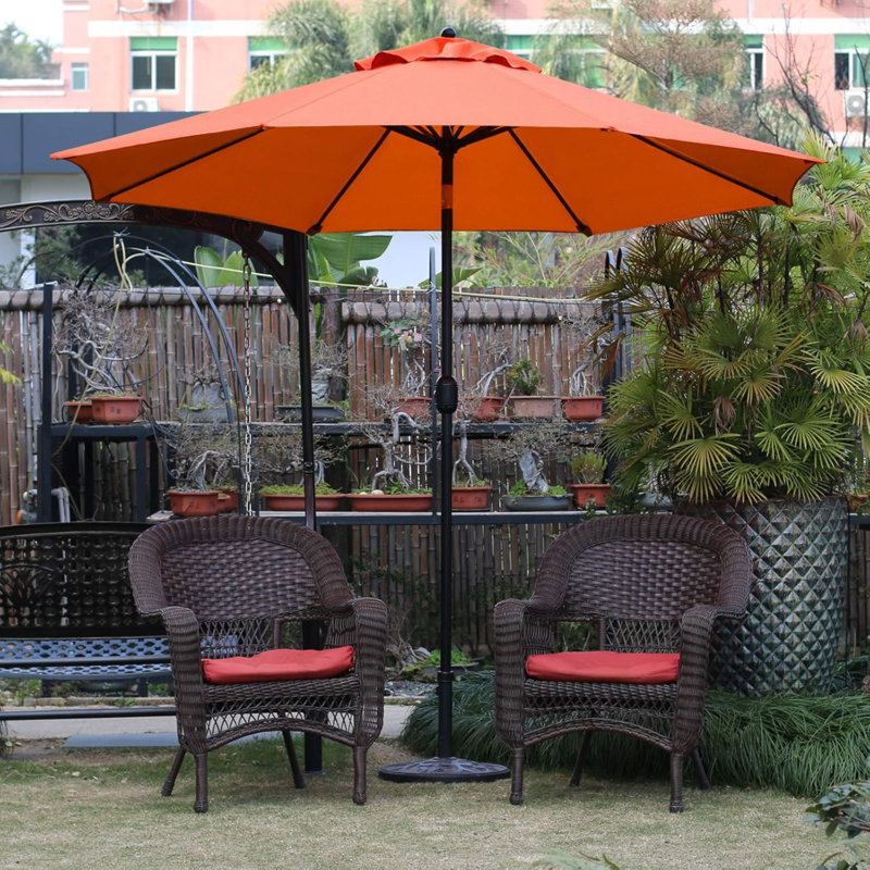 Parasol de marché de 4,00 po avec manivelle Saramarie, Orange