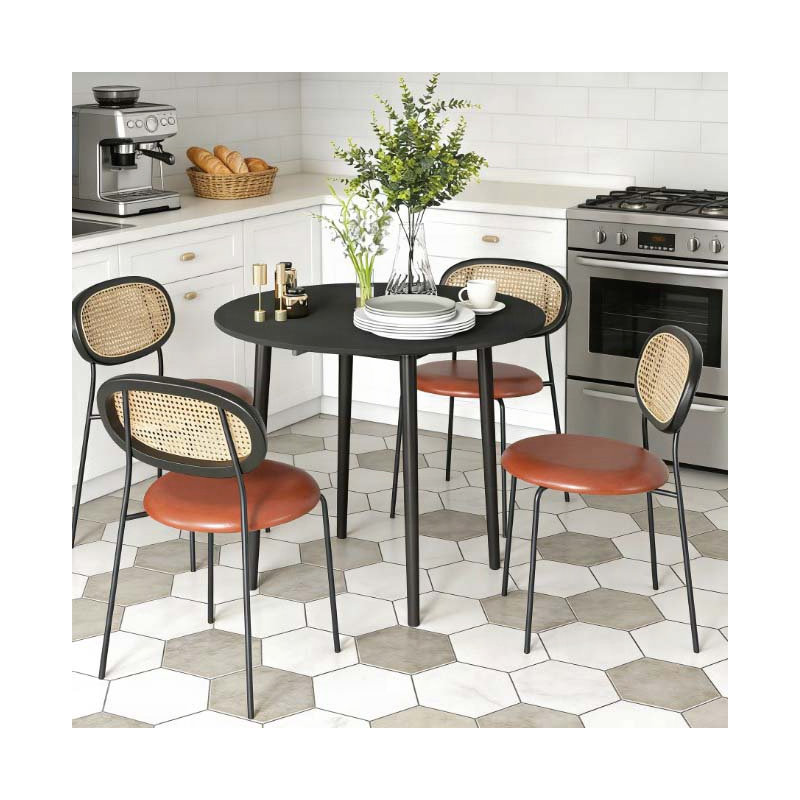 Drop Leaf Folding Dining Table - 35" Round, Pine Legs, Space-Saving for Small Spaces