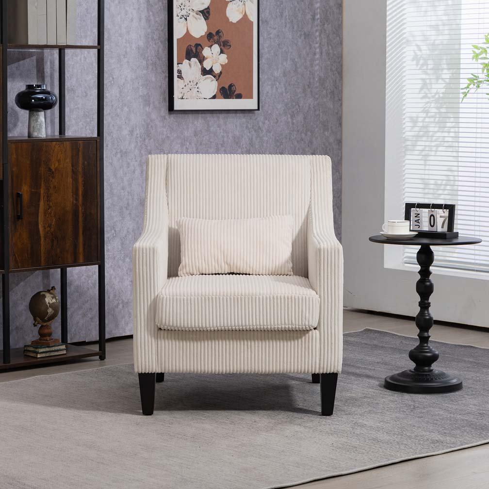 Ebern Designs Upholstered Armchair with Scooped Arms for Bedroom ...