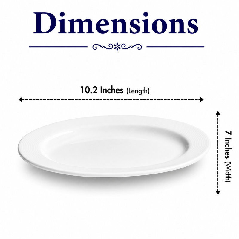 Plat ovale en porcelaine de qualité supérieure ORBA, 8,66 po x 6,06 po