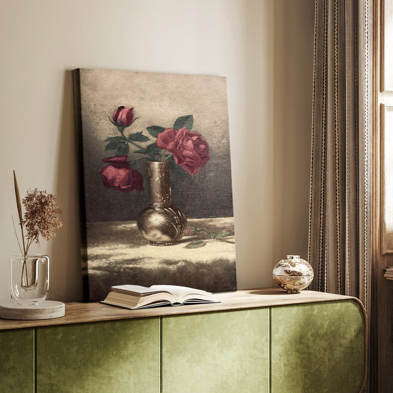 Imprimé floral rétro LXVII - galerie Cavas sur mesure, H 18 po x l 12 po