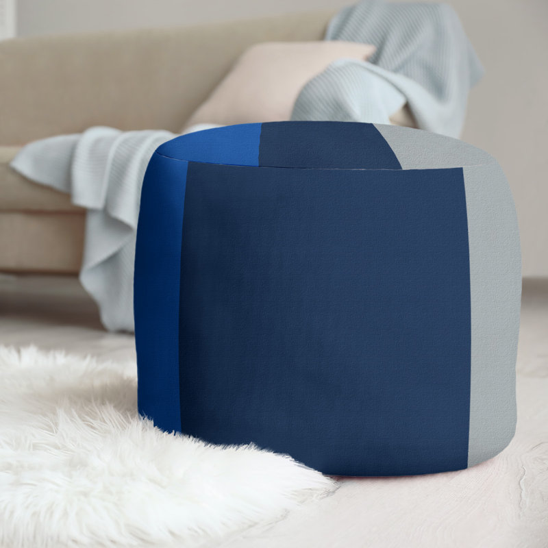 Repose-pieds repose-pieds rond 20,5", Bleu royal / bleu marine / gris, Saint-Louis