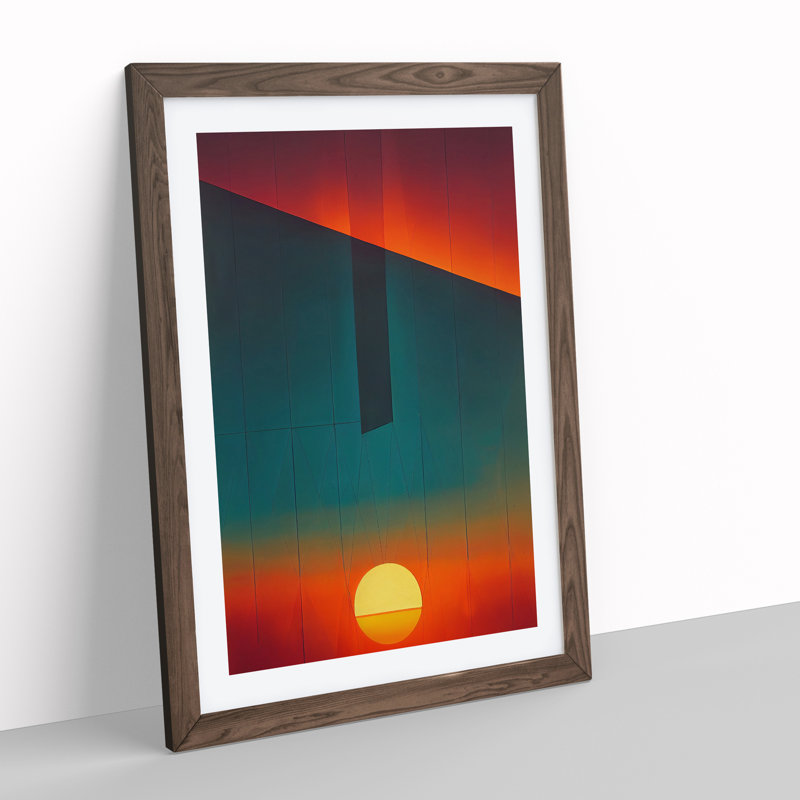 Boundless Sunset - Print, 66cm H x 48cm W x 2cm D, Walnut Framed, White