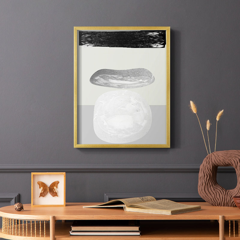 Eggy II Framed Print - Solid Wood, Gold, 28" H x 22" W