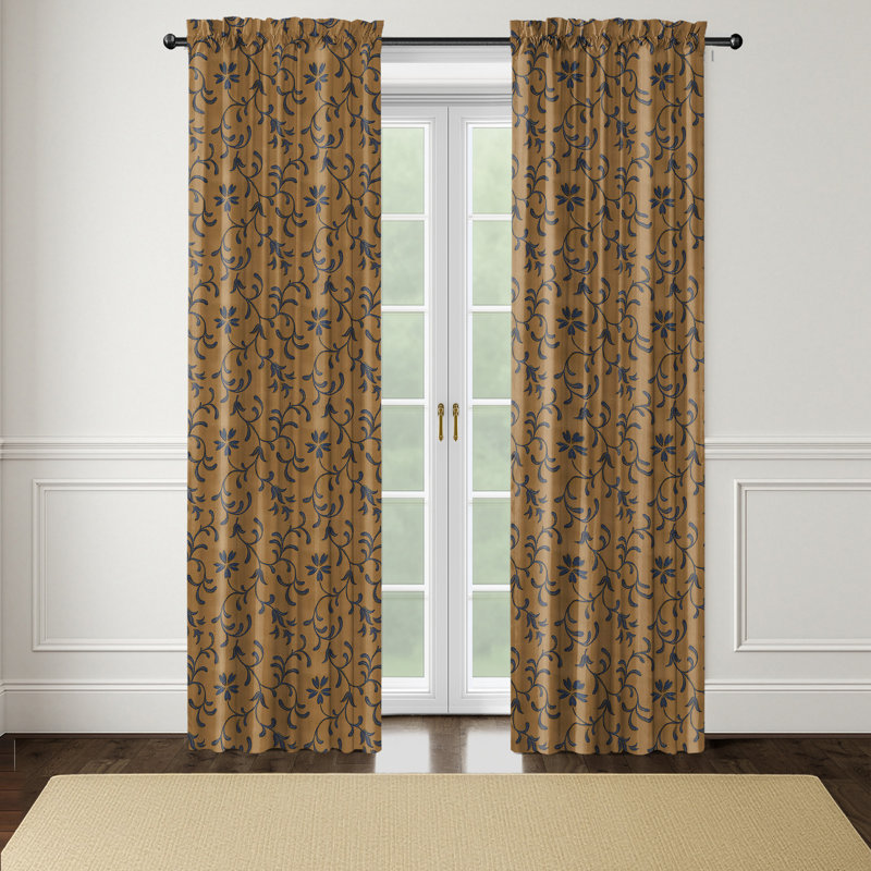 Paire de draperies Breccan, L 50 po x L 132 po, Marine