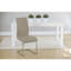 Ensemble de quatre chaises d'appoint de salle à manger revêtues de cuir taupe et argent-2071393541