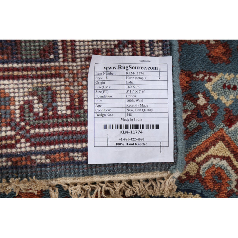 Tapis oriental en laine fait à la main Heriz Serapi 3 x 6