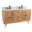 Meuble-lavabo double 60 po avec plateau en marbre de Carrare Harper