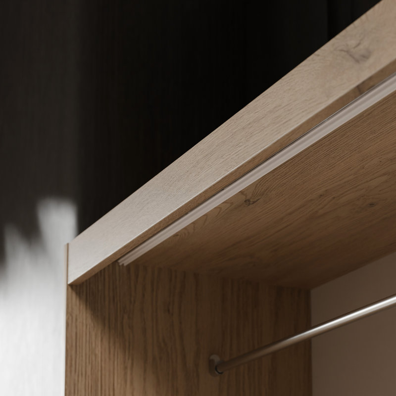 Manufactured Wood Wardrobe, 205cm H x 180cm W x 60cm D, Oak