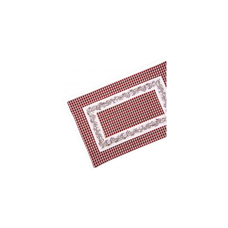 Chemin de table en 100% coton, 54 po x 13 po, Bourgogne