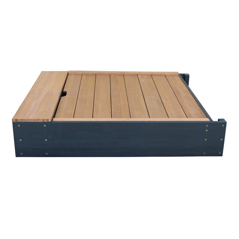AXI 90cm x 74cm Solid Wood Rectangle Sandbox with Cover