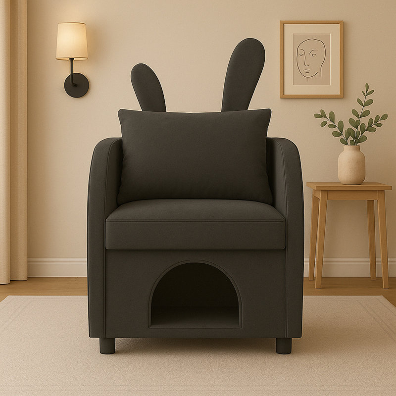 Fauteuil à oreilles double avec tissu à l'épreuve des égratignures, fauteuil Bunny-Ear