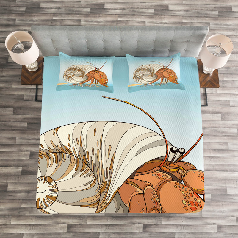 Acampora Green/Brown Microfibre Bedspread Set, 220 x 264 cm
