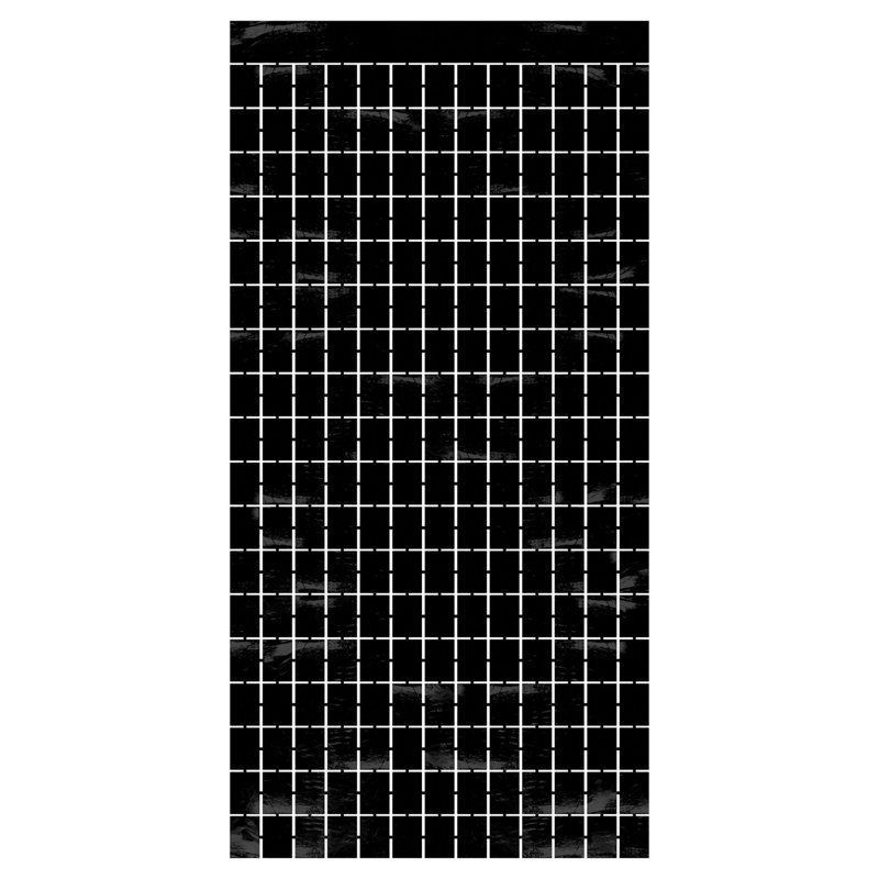 Metallic Square Curtain, Black