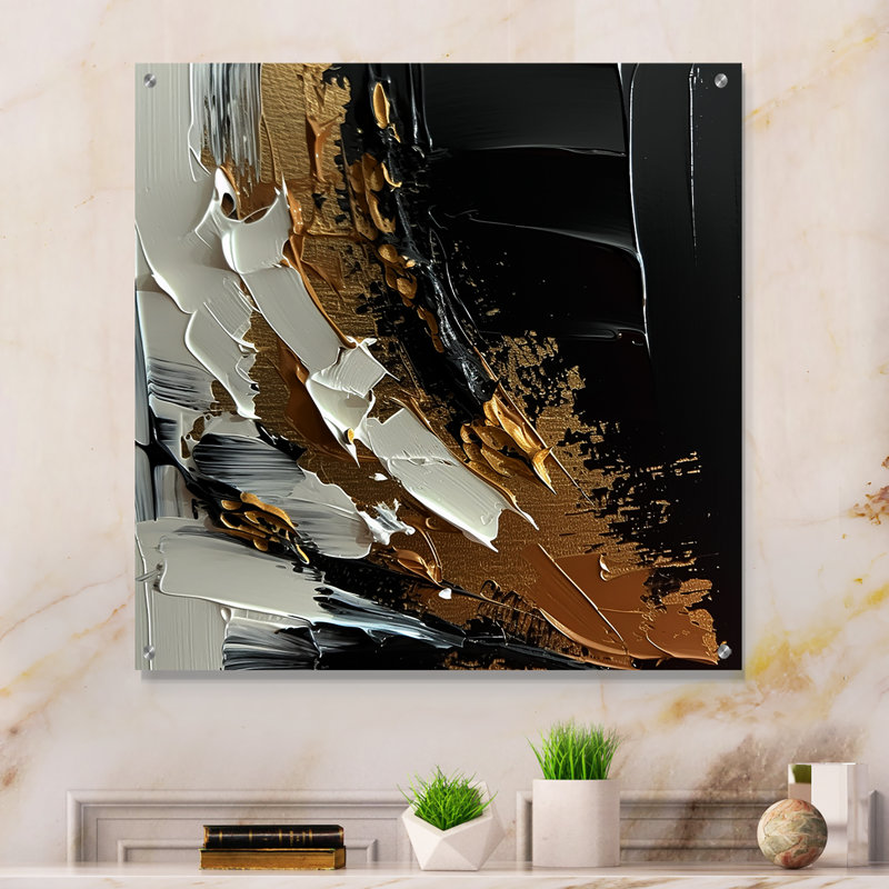 Cecile - peinture abstraite, art mural acrylique, H 16 po x l 16 po