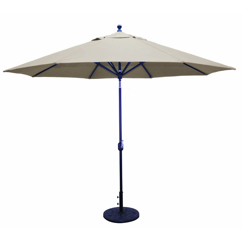 Parasol de marché 11 pi Nadasha, Bronze antique, Toile Sunbrella® beige antique