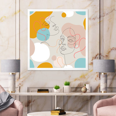 Minimal One Line Portrait of Woman Face II - impression sur toile