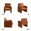 Fauteuil d'appoint moderne, fauteuil de salle à manger en tissu Boucle-1131549159