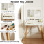 Meuble-lavabo de chambre à coucher blanc avec éclairage à 3 modes de couleur, miroir amovible et rangement ouvert pour lumières à DEL à intensité variable de 31,5 po, système à 2 tiroirs de 23,6 po x 13,7 po