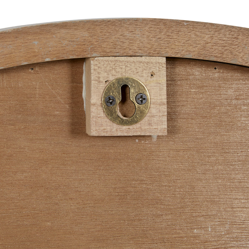 Horloge murale décorative perlée en bois gris avec accents blancs