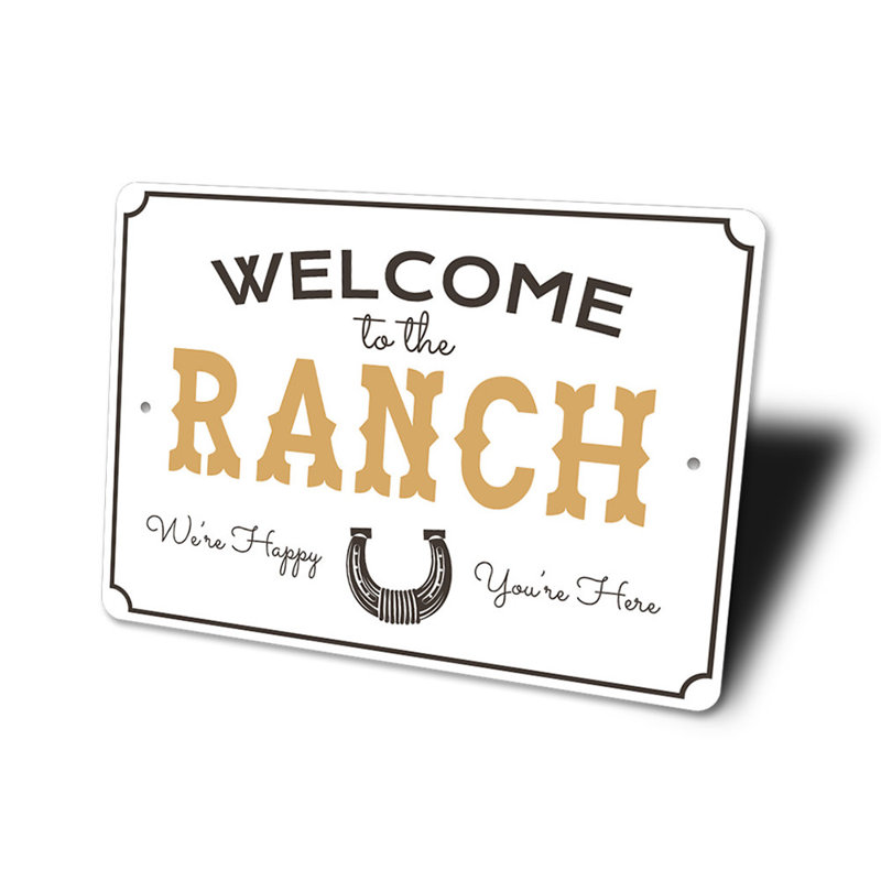 Panneau en aluminium Ranch Welcome, H 10 po x l 14 po x P 0,04 po