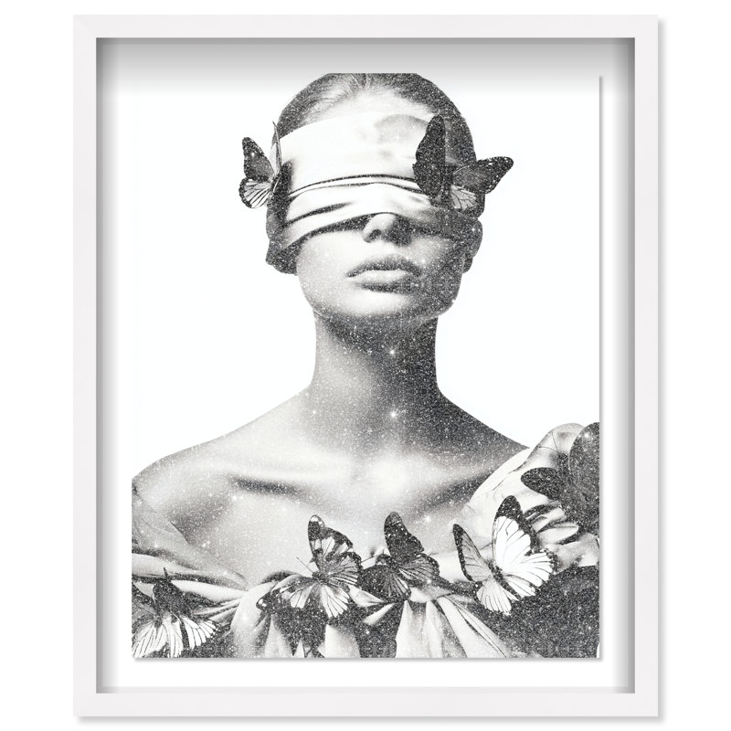 Silent Visionary II Shadowbox Animals & Insects Print by Oliver Gal, Black Frame, 16 x 20, 21.5"H x 25.5"W, White Shadowbox