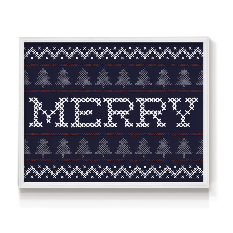 Pull Merry - imprimé encadré - réversible, H 8 po x l 10 po, Blanc