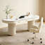 Bureau d'écriture avec tiroirs White Oval Sintered Stone-117090746