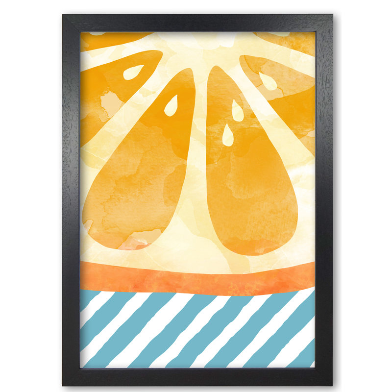 Orange Abstract - Print, Black Grain Frame, 42 cm H x 30 cm W x 5 cm D
