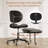 18.9" Seat Width Ergonomic Cross-Legged Black Office Chair with 27.9" Integrated Footstool, PU Leather Swivel Desk Chair with Adjustable Height and Back Support Ideal for Home, Office-1075371985