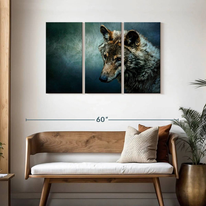Loup solitaire, H 28 po x l 45 po
