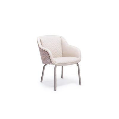 Wicker Outdoor Dining Armchair with Cushions