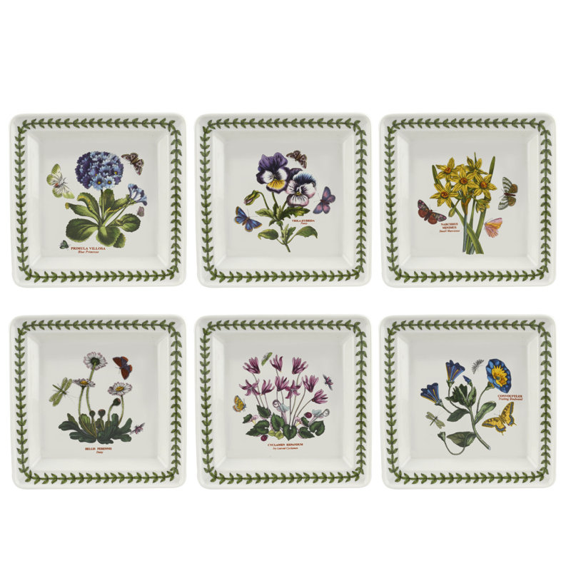 Botanic Garden 6 Piece Square Plates Set