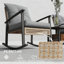 Ensemble de coussins capitonnés à boutons avec meubles de patio, chaises berçantes en rotin, table basse-1481533002