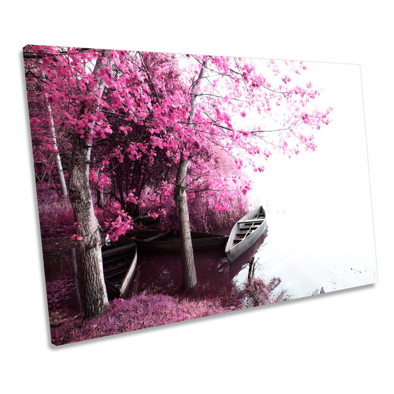 Blossom Trees Landscape Scene - Wrapped Canvas Art Prints, 81.3cm H x 121.9cm W