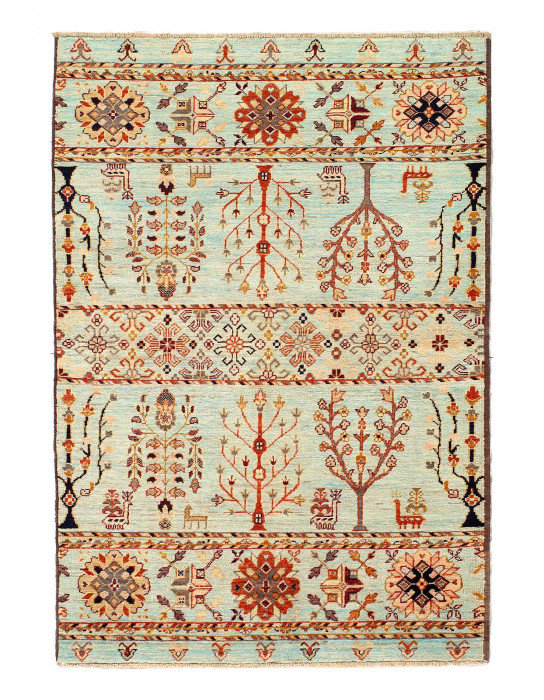 Tapis unique en laine d'agneau 3 pi 4 po x 5 pi Chaquana