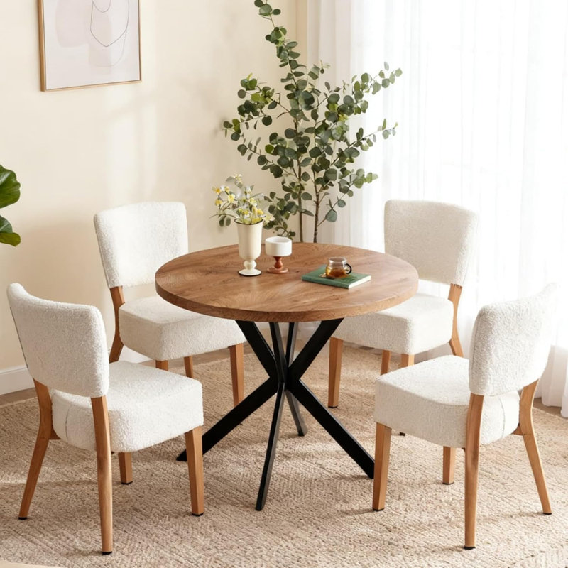 Danette 5 - Piece Dining Set, 5 Pieces: Table, 4 Chairs, White
