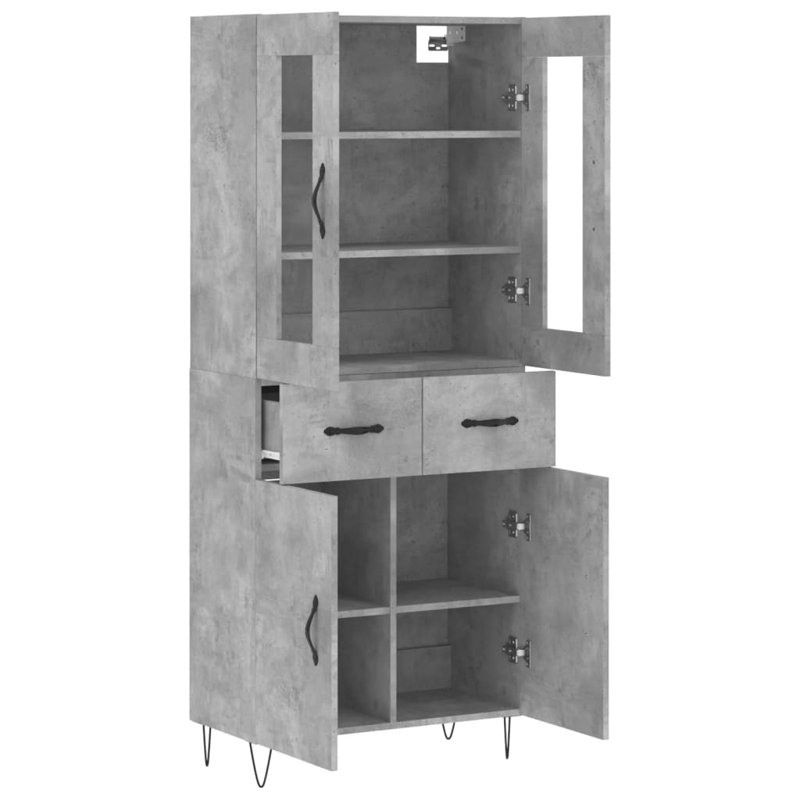 Thanh 69.5 cm W Highboard, Concrete Grey