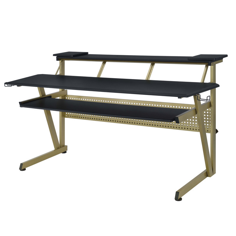 Acke Rectangular Music Desk, Black/Muted Gold