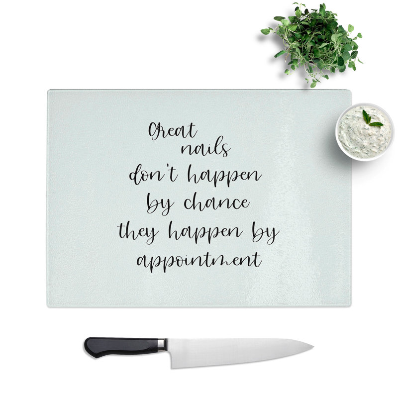 Great Nails Typography Chopping Board, 0.4cm H x 28.5cm W x 39cm L
