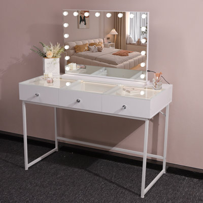 Deste Dressing Table with Mirror LED Lights
