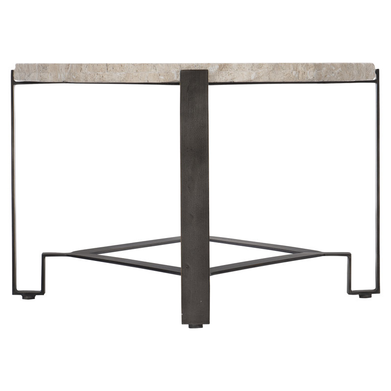 Cream Marble Top Rectangular Cocktail Table with Storage