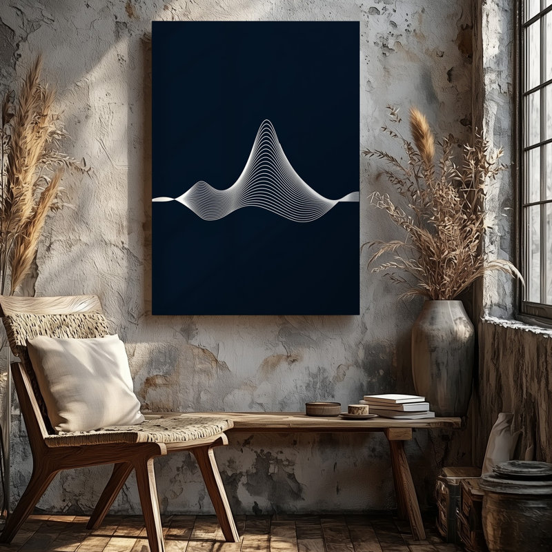 Reproduction d'art numérique sur toile, "Art numérique", représentant une série de pics alternatifs, H 20 po x l 20 po