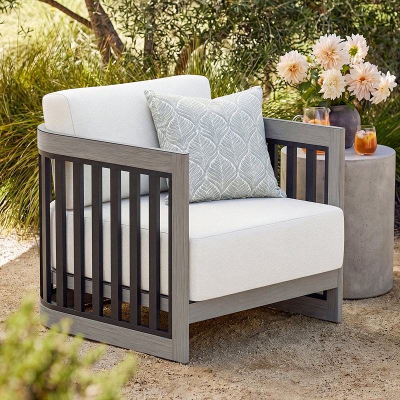 Chaise longue avec coussins Sereno, Noir/gris