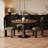 Nut-brown Round Solid Wood Dining table-119478185