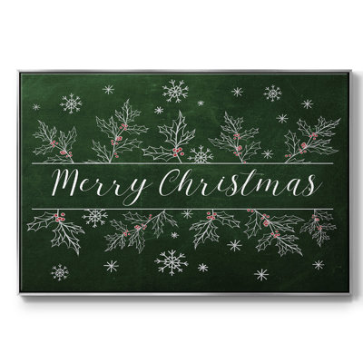 Merry Christmas Holly, reproduction d'art sur toile