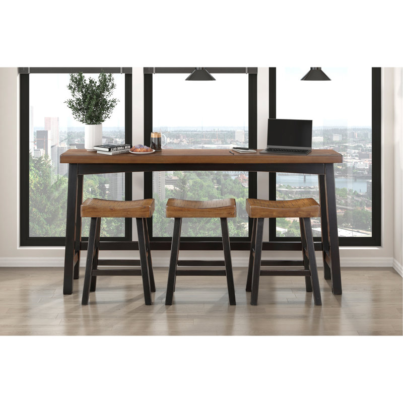 Ensemble de tabourets de table, tabourets de bar et de table transitionnels 4 pièces Transition, H 42 po x l 72 po x P 18 po